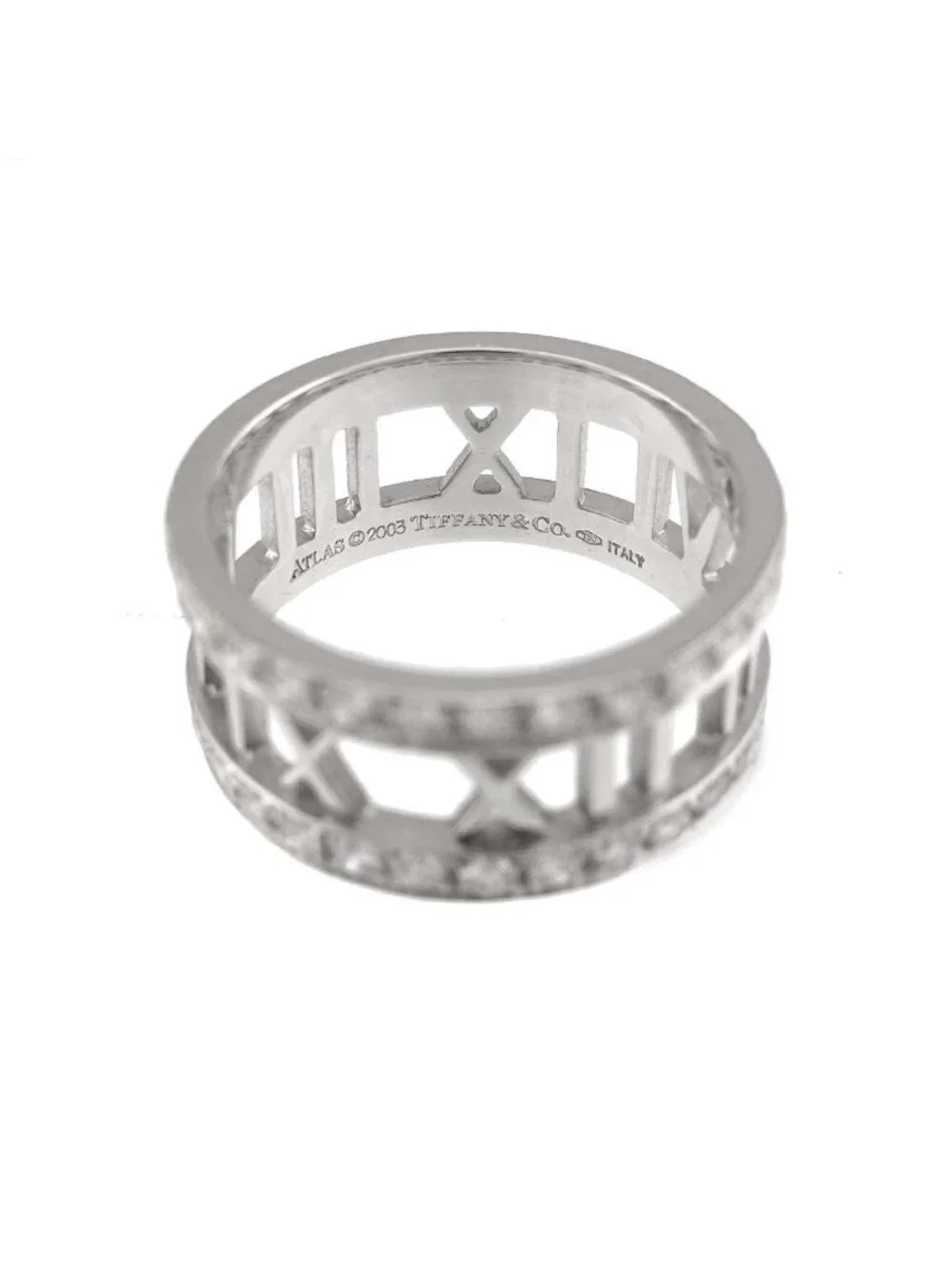 Tiffany & Co Atlas Open Heart Ring Diamond 18k White Gold